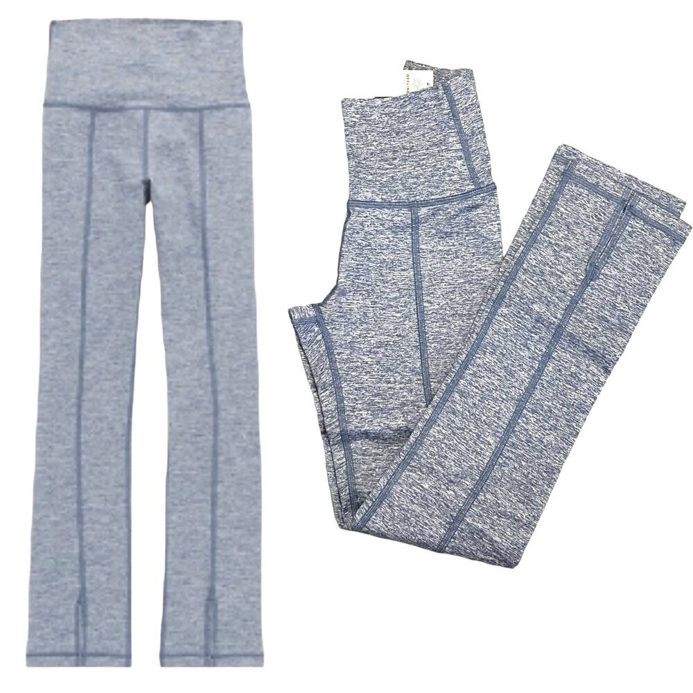 NEW Aerie Offline Hugger Seamless LEGGING XXS Heathered Blue High Rise Split Hem